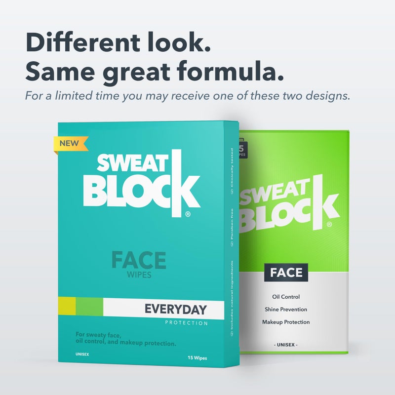 SweatBlock Antiperspirant Face Wipes for Men & Women - 15 Count - Helps Control Oily Skin, Reduce Shine & Facial Perspiration - Clinically Tested - Vitamin E - Image 2