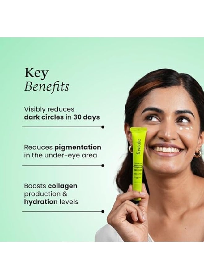 foxtale Brightening Under Eye Cream|Vitamin C, Caffeine, And Hyaluronic Acid|Reduces Dark Circles And Puffy Eyes|Brightens Undereye With A Ceramic Tip|For All Skin Types|For Men And Women|20Ml - Image 4