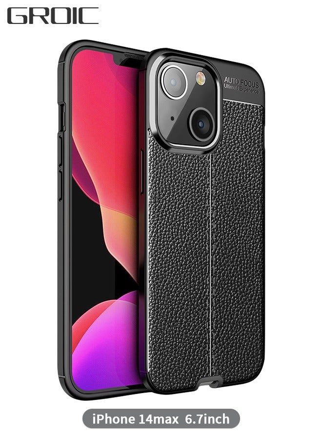 GROIC IPhone 14 Max Case 6.7 Inch, Stylish Slim & Thin Soft Litchi Pattern P0U Leather Comfortable Secure Grip Anti-Fingerprint Non-Slip Protective Shock-Absorbing Phone Case  - Image 1