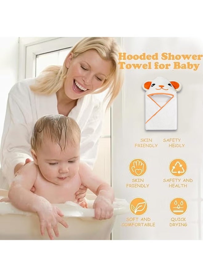 Berma Baby منشفة أطفال بغطاء للرأس، رداء حمام للأطفال الصغار، منشفة أطفال ناعمة، بطانية لحديثي الولادة، منشفة حمام من الصوف المرجاني، منشفة سباحة، شال ماص سميك برسوم كرتونية/منشفة أطفال ناعمة فائقة الامتصاص للذكور والإناث، 80*80 سم - Image 2