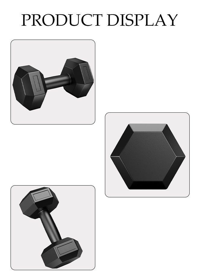 DUNISO A Pair of Dumbbells，Fitness Dumbbells, Weightlifting Dumbbells, Portable and Practical，Sturdy and Durable，Used for Exercise, Muscle Building, Arm Slimming，2KG Each，Black - Image 4