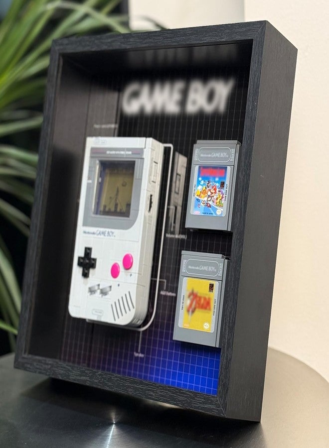iLuane لوحة عرض iLuane لجهاز LEGO Super Mario Game Boy - مجموعات بناء كلاسيكية للبالغين 72046، حامل جداري لهواة جمع التحف، ديكور للغرفة أو المكتب (لا تشمل السيارة) - Image 2