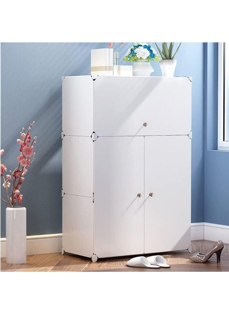 ZEESQUARE Modern White Shoe Cabinet with Flip Top Storage, Multi-Tier Shoe Rack Organizer, Space Saving Entryway Shoe Storage Cabinet with Doors for Home Hallway - Image 2