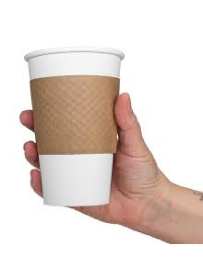 SKY MELD Kraft Sleeves for Paper Cups - 12 oz & 16 oz