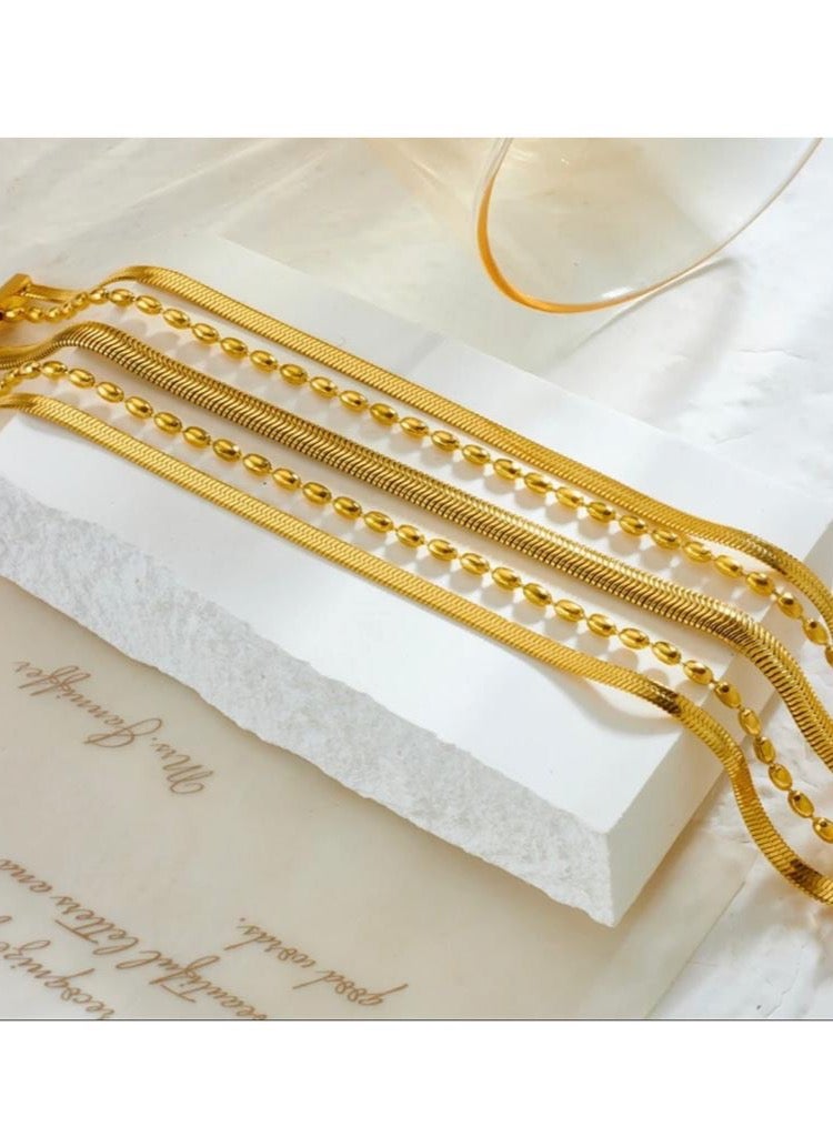 إيكوال اسوارة نسائية أنيقة من الاستانلس ستيل مطلية باللون الذهبي عيار 18 - Image 4