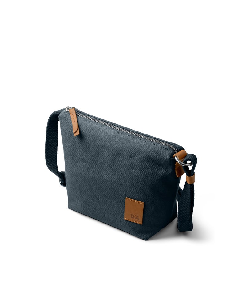 DailyObjects Slim Caddy Sling Crossbody Bag for Women, Girls | Durable Cotton Canvas with Slip Pocket | Stylish Ladies Shoulder Purse Wallet | Zippered Closure & Adjustable Strap - Midnight Blue - Image 3