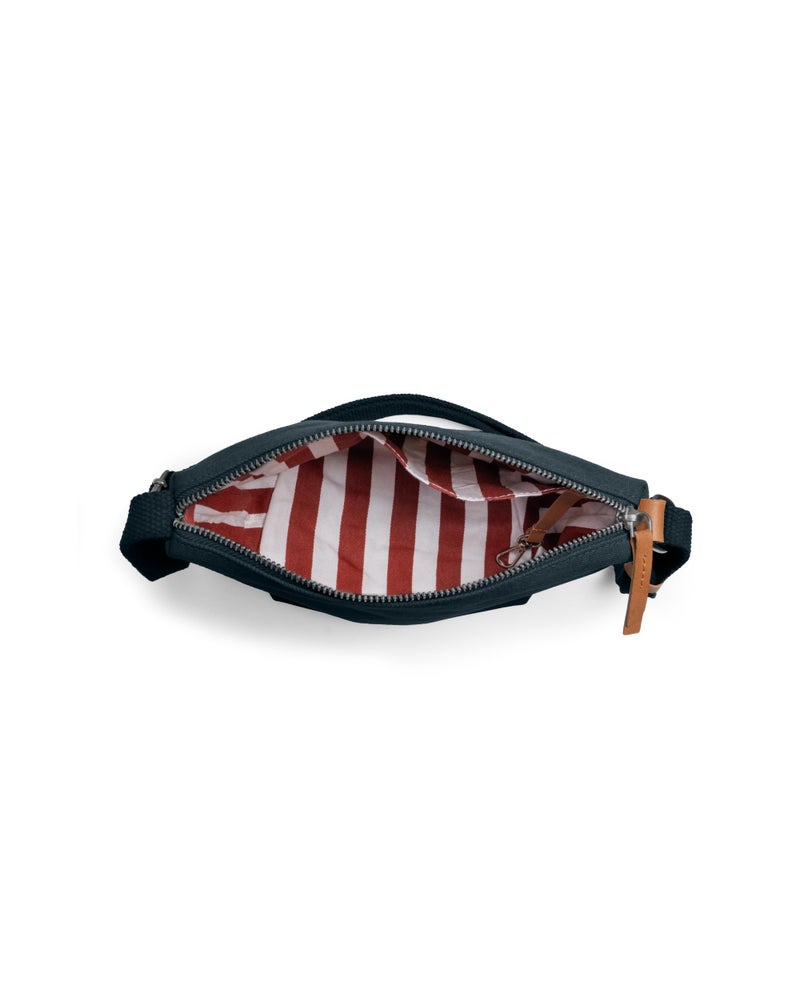 DailyObjects Slim Caddy Sling Crossbody Bag for Women, Girls | Durable Cotton Canvas with Slip Pocket | Stylish Ladies Shoulder Purse Wallet | Zippered Closure & Adjustable Strap - Midnight Blue - Image 5