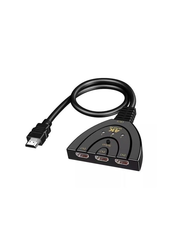 3 Port 4K HDMI Switch Splitter Black 