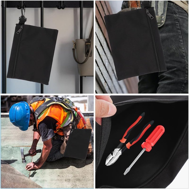 Zerodeko 2pcs Tool Pouches with Zipper Small Canvas Tool Organizer Bags Portable Storage Pouches and Small Parts for Home and Travel 6x6.5in 9x7in - Image 4