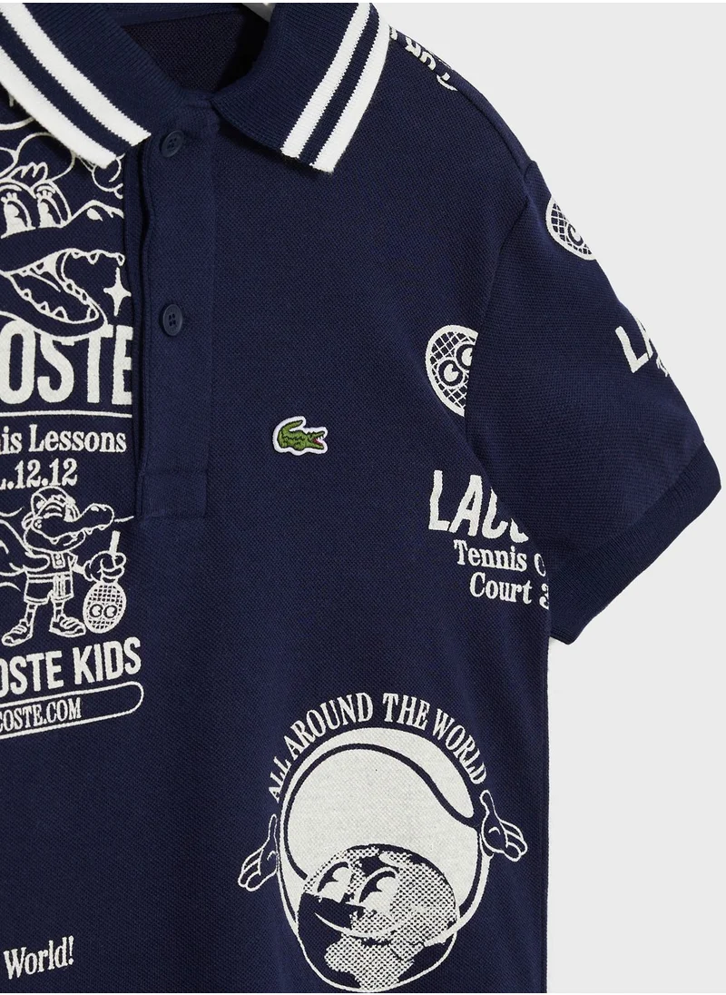 LACOSTE Kids Printed Polo