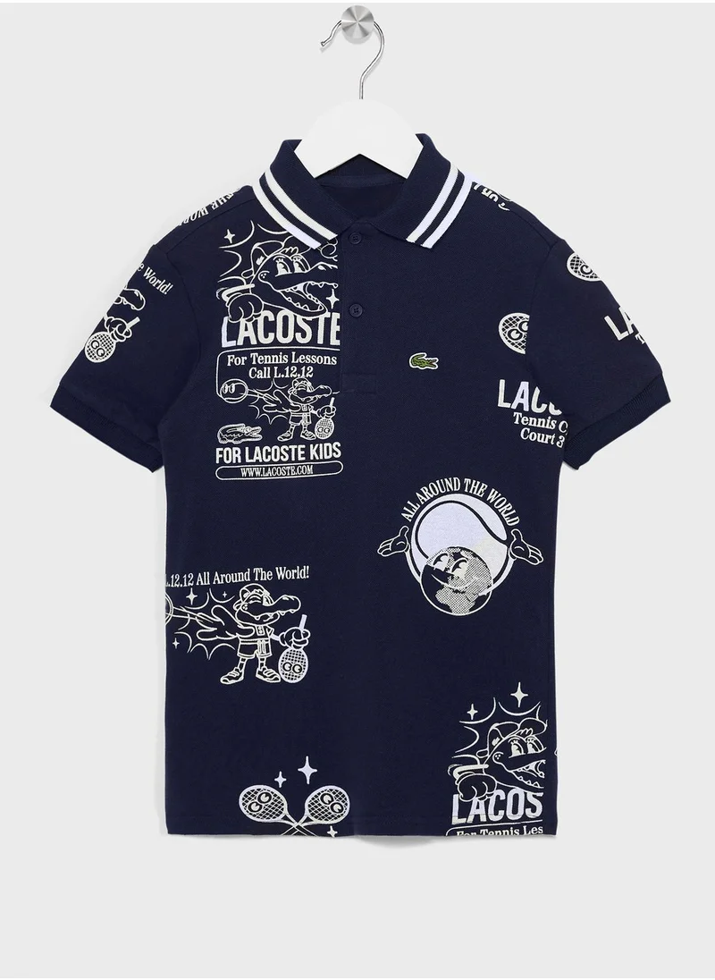 LACOSTE Kids Printed Polo