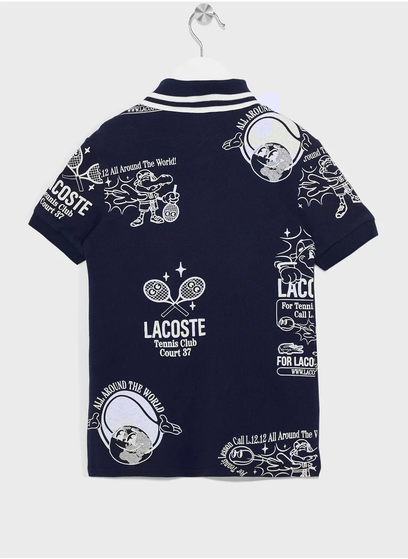 LACOSTE Kids Printed Polo