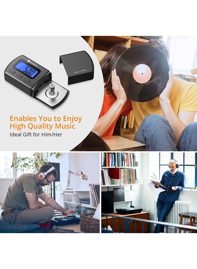 Neoteck مقياس قوة إبرة القرص الدوار الرقمي 0.01 جرام/5.00 جرام مع إضاءة خلفية زرقاء لذراع التوازن وكارترج الفونو - Image 3