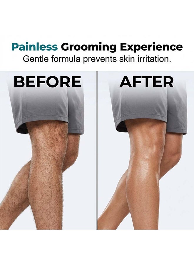 OceAura Hair Removal Cream For Men, Body Depilatory Cream, Effective Painless Flawless Depilatory Cream, Fast-Acting Body Hair Removal Cream For Arms Legs Chest, Moisturizing Soothing Painless Depilatory Cream, Soothing Depilatory For Unwanted Coarse Male Body Hair, 120g - Image 2
