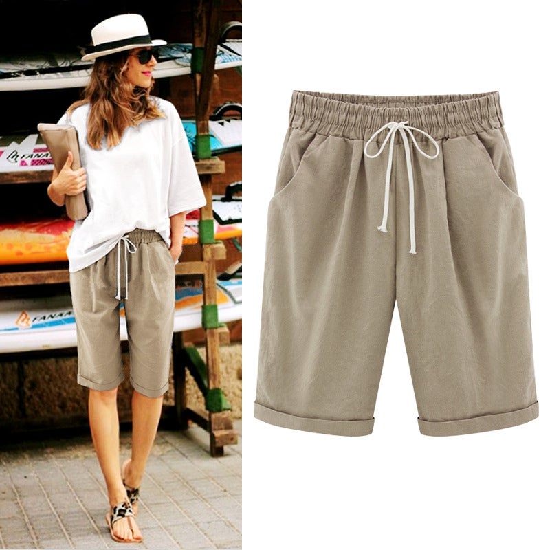 Chubby Sister Summer Casual Pants Women'S Five-Point Pants Thin Outer Wear Pants Plus Size Women'S 150.00Kg Chubby Girl Loose Women - Image 4