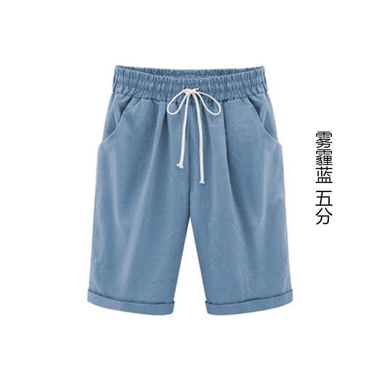 Chubby Sister Summer Casual Pants Women'S Five-Point Pants Thin Outer Wear Pants Plus Size Women'S 150.00Kg Chubby Girl Loose Women - Image 1