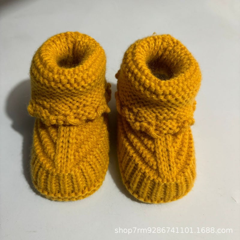 Qi Ta Handmade Knitted Baby Socks Shoes for Newborns, Cotton Breathable Anti-Slip Cartoon Booties, 0-3-6 Months, Spring Autumn - Image 1