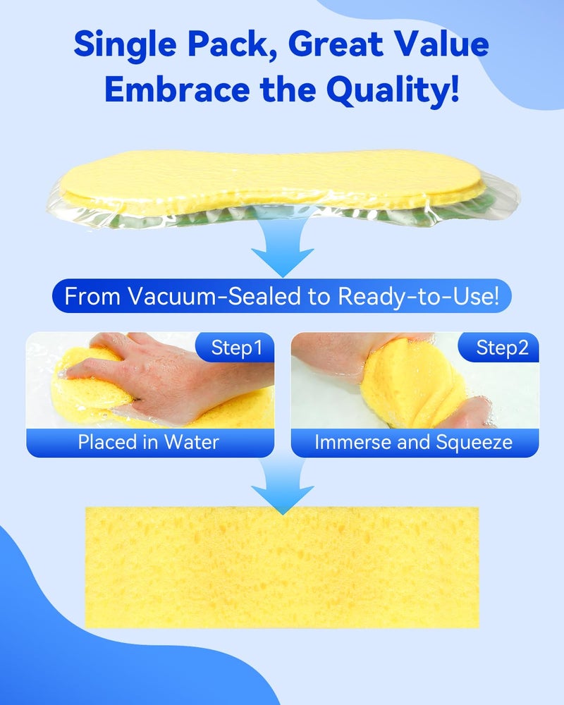 Temede Car Wash Sponge, Car Cleaning Large Sponges, All Purpose Sponges for Cleaning, Easy Grip Thick Foam Scrubber, Giant Bone Sponge for Kitchen, Bathroom, Household Clean - Image 3