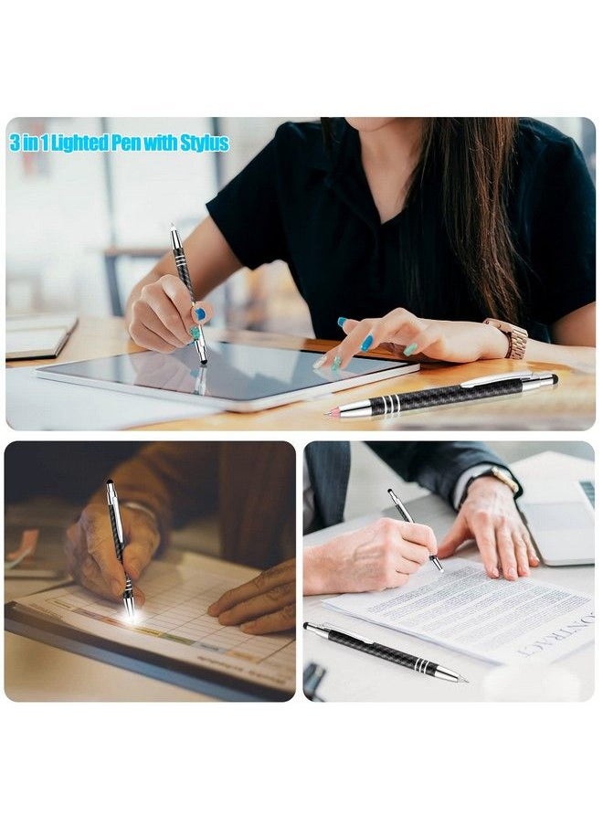 Glovion - Lighted Tip Pen With Stylus 3In1 Led Penlight Light Up Pen Light Ballpoint Pen With Light For Writing In The Dark Pack Of 3 Red Light Gl006 - Image 1
