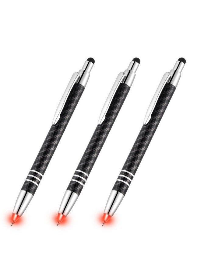 Glovion - Lighted Tip Pen With Stylus 3In1 Led Penlight Light Up Pen Light Ballpoint Pen With Light For Writing In The Dark Pack Of 3 Red Light Gl006 - Image 1
