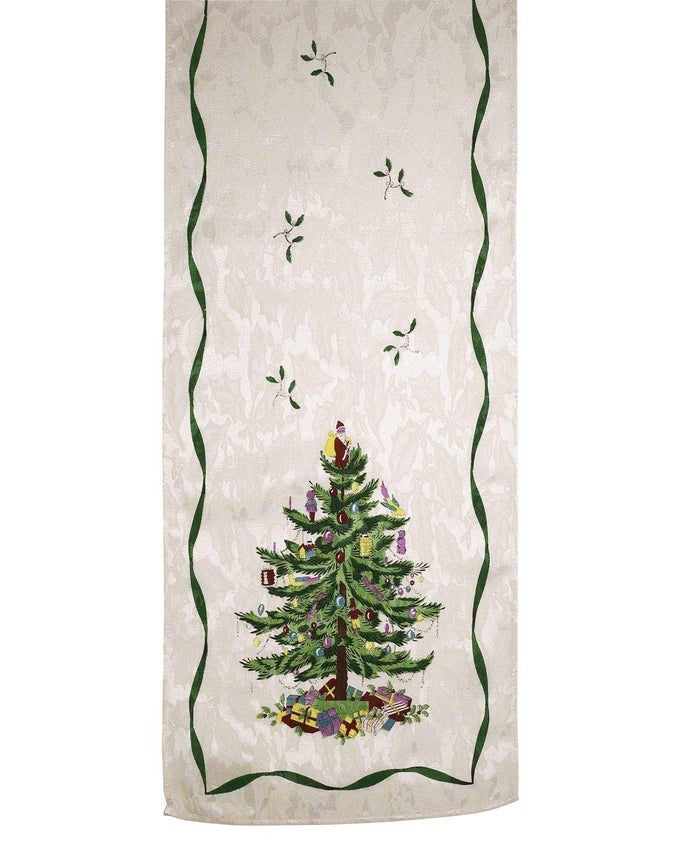 FABRIC TABLE RUNNER KITCHEN TABLE ACCESSORIES HOLIDAY HOME DECOR CHRISTMAS TREE COLLECTION 14 X 90