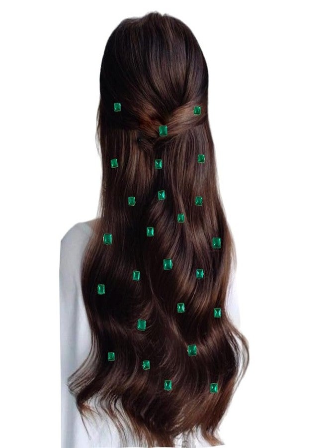 Hair Flare Square-shaped Hair Stickers: Combo Pack of 6/6mm and 8/8mm, 36 Pieces - Stick-on, No Pins Needed, Easy DIY Hair Accessory_2878_DarkGreen - Image 5