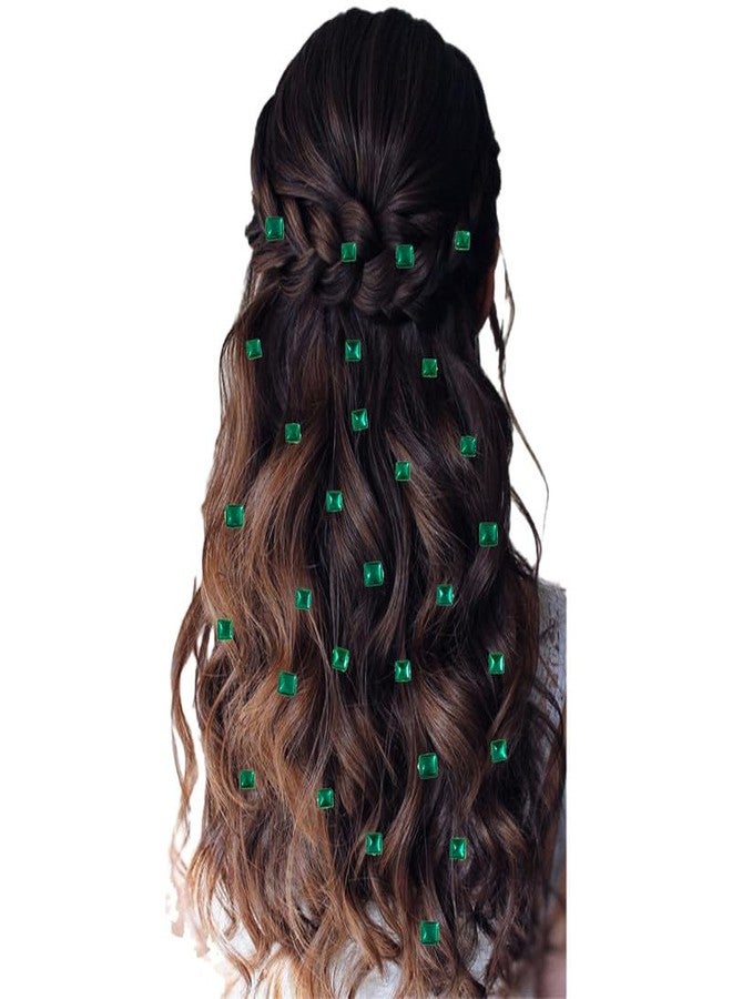 Hair Flare Square-shaped Hair Stickers: Combo Pack of 6/6mm and 8/8mm, 36 Pieces - Stick-on, No Pins Needed, Easy DIY Hair Accessory_2878_DarkGreen - Image 3