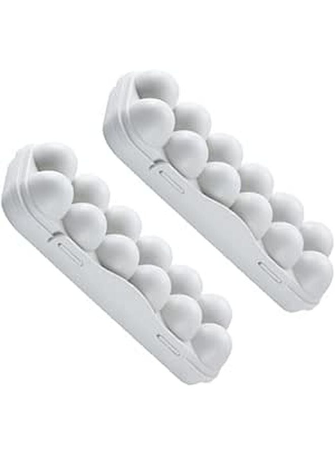 Plastic Egg Storage Holder 12 Compartment Refrigerator Organizer Gray Kitchen Tray - Image 1