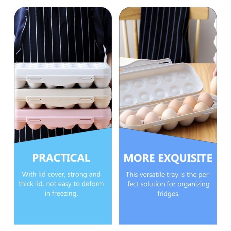 Plastic Egg Storage Holder 12 Compartment Refrigerator Organizer Gray Kitchen Tray - Image 4