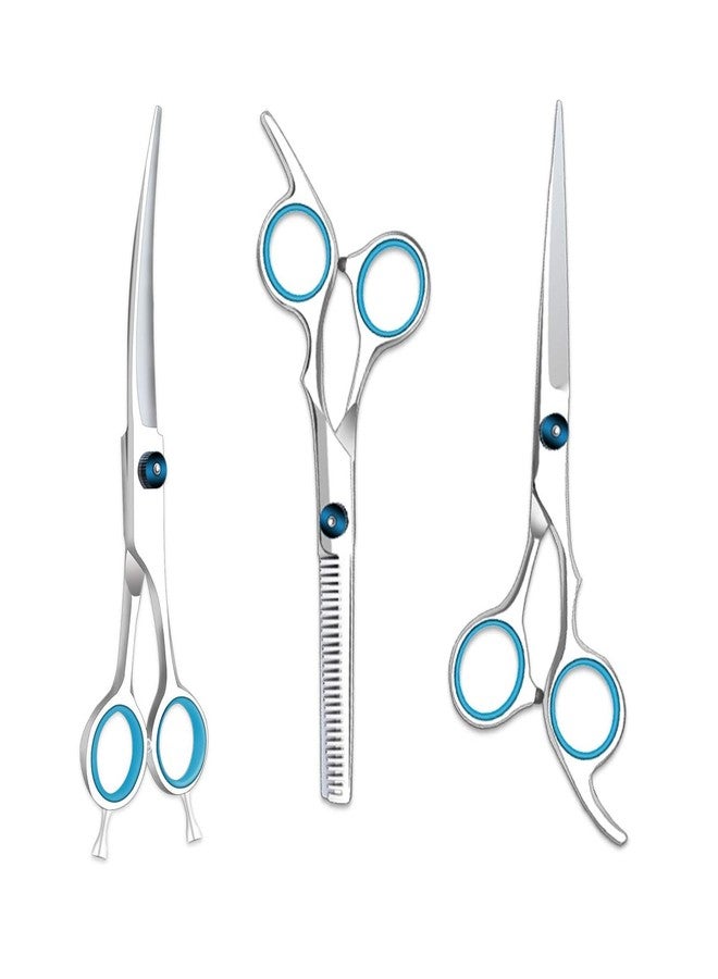 RupeeRise 3 Pcs Comb and Scissor Set, Dog Grooming Shears with Thinning Tool, Professional Pet Trimming Kit for Hair Cutting, Portable Styling Accessories for Home Travel - Image 1