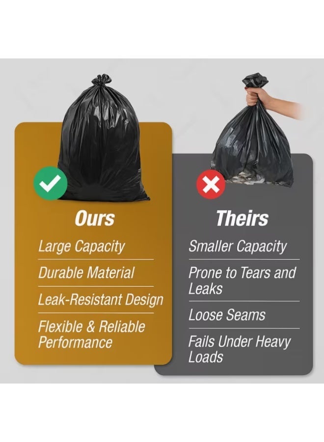 أكياس قمامة كبيرة شديدة التحمل، 10 كجم، 95 × 120 سم - أكياس نفايات صناعية وتجارية، بلاستيك سميك قوي للاستخدام في مواقع البناء والمستودعات والمطاعم والمنازل - عبوة كبيرة 10 كجم - Image 2