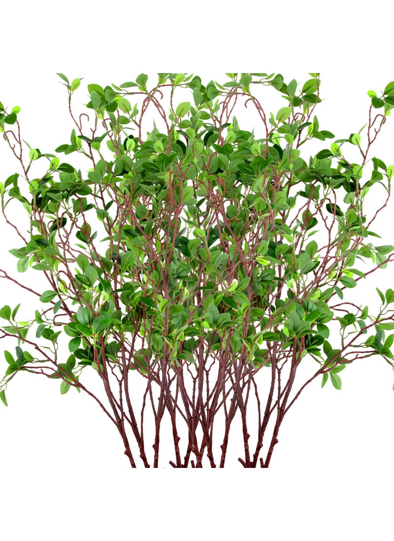 AUSTOR AUSTOR 12 Pack 45 Artificial Ficus Stems Faux Green Realistic Office Wedding Decor 