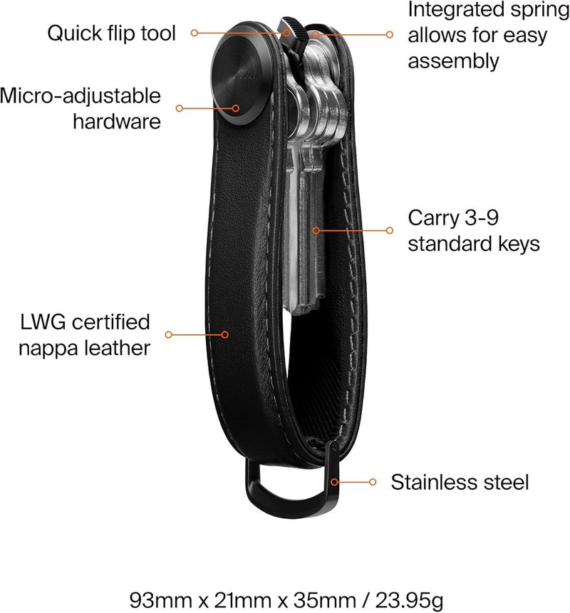 Orbitkey Key Organiser Pro  Leather  Blackout - Image 5