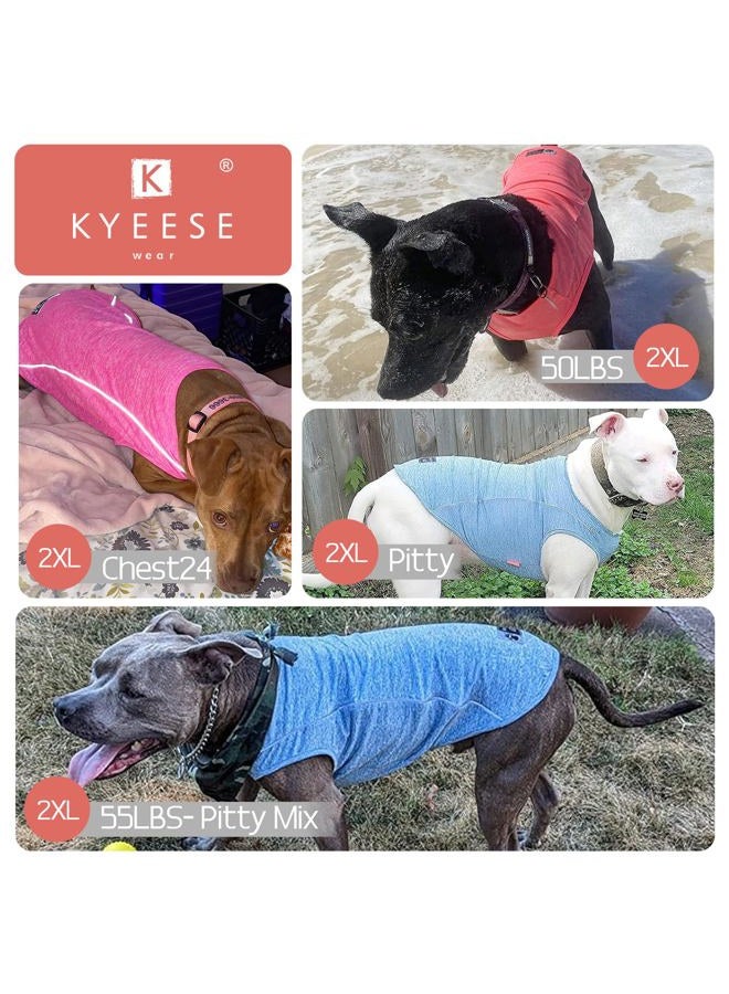 KYEESE Dog Shirt for Large Dogs Quick Dry Soft Breathable Dog T-Shirt with Reflective Stripe Lightweight Tank Top Summer Stretchy Sleeveless Vest, Lake Blue, 3XL - Image 5