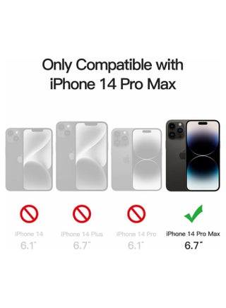 For iPhone 14 Pro Max Case MagSafe Compatible, Shockproof Matte Hard PC Back with Soft TPU Bumper, Slim Protective Back Cover - Black - view 2