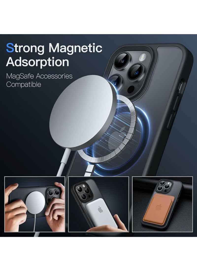 Denx - Magnetic Case for iPhone 14 Pro Max [Shockproof & Slim] Matte Hard Back Cover with high-Grade Protection | Black - Image 1