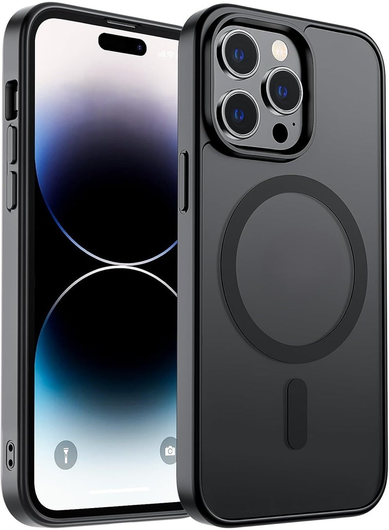 Matte Magnetic Case for iPhone 14 Pro Max [Shockproof & Slim] Matte Hard Back Cover with High-Grade Protection | Black
