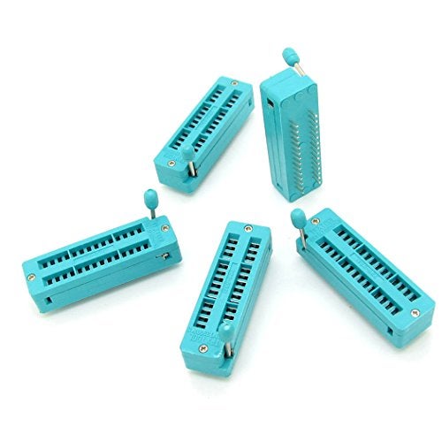 NewZoll 5 pcs 28-pin 28 Pins Test Universal ZIF IC Socket Narrow, Green - Image 2