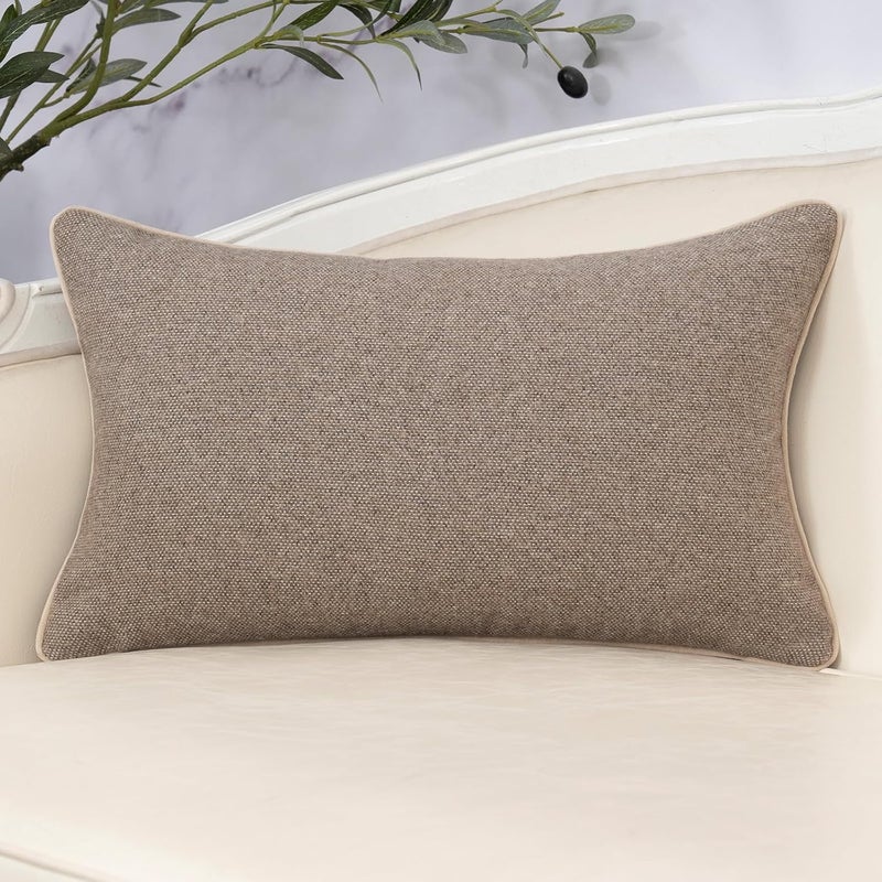 Yangest Neutral Floral Pillow Cover 12 x 20 Inches, Vintage Chenille Rectangle Throw Pillow Cover Soft Decorative Farmhouse Accent Couch Pillow Cover for Living Room Bedroom, Coffee Brown - Image 2