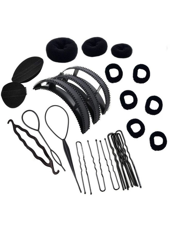 تشاندركاش CHANDERKASH 3 دونات، 1 صانعة ضفائر، 1 أداة تكثيف، 6 أشرطة مطاطية، 10 دبابيس على شكل حرف U و1 نفخة (25 قطعة)