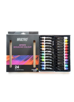 BRUSTRO BRUSTRO Artist's Gouache Colour | Set of 24 Colors X 12ml Tubes |Perfect for Watercolor paper,Infinite Blending,Non-Toxic,Highly Pigmented,Ideal for Professional Artists,Graphic Designers,Illustrators  - Image 3