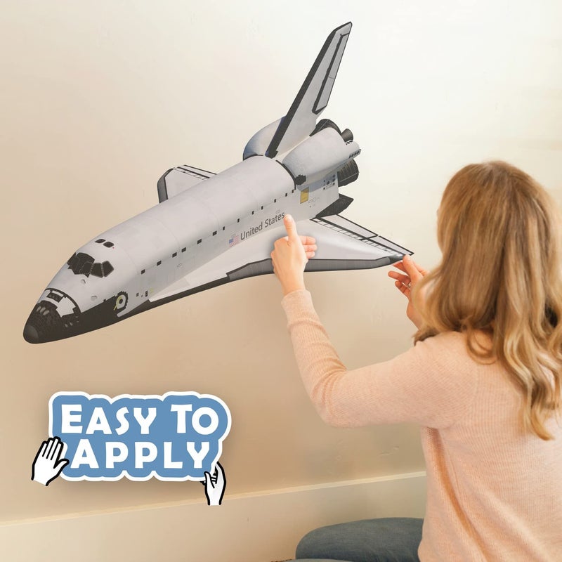 Wall Palz NASA Space Shuttle Wall Decal - Spaceship Bedroom Decor with 3D Augmented Reality Interaction - 26"" Space Shuttle Room Decor - Image 2