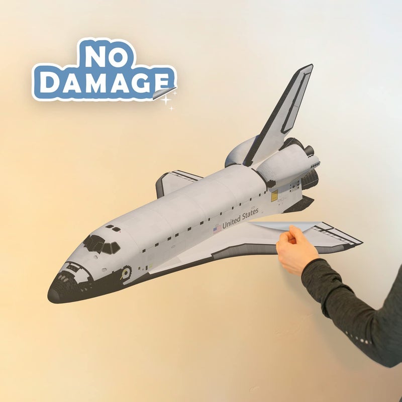 Wall Palz NASA Space Shuttle Wall Decal - Spaceship Bedroom Decor with 3D Augmented Reality Interaction - 26"" Space Shuttle Room Decor - Image 3
