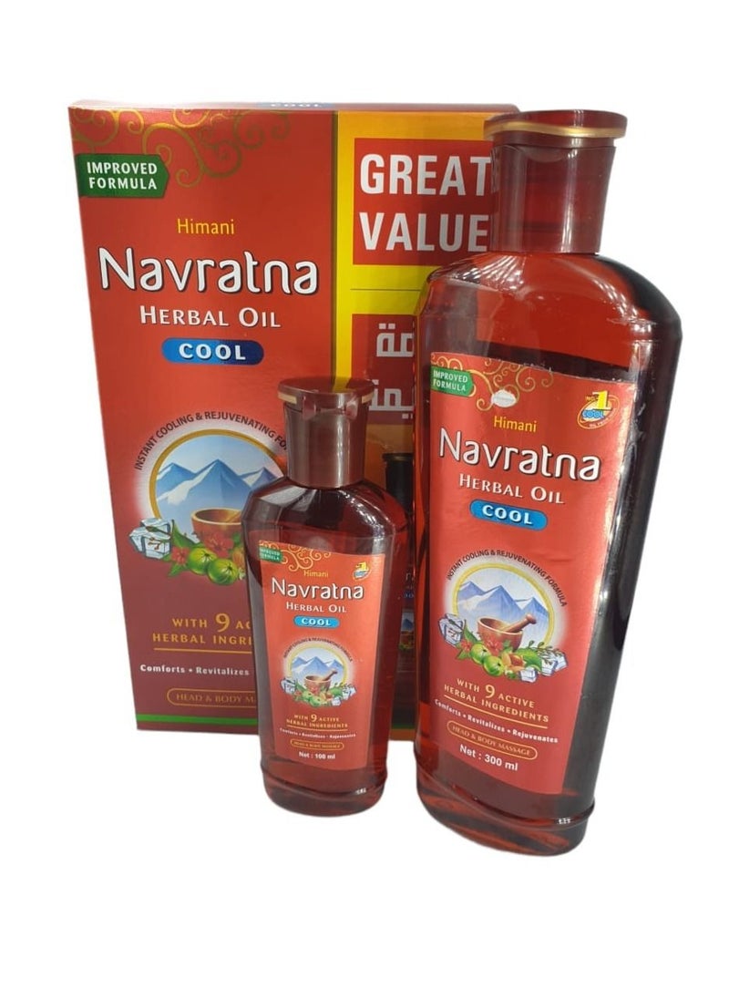 Navratna NAVRATNA HIMANI HERBAL OIL COOL 300 ML AND 100 ML  - Image 1