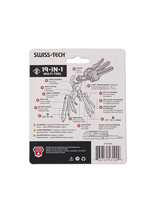 SWISS+TECH Swiss+Tech ST53100 Polished SS 19-in-1 Micro Pocket Multitool for Camping, Outdoors, Hardware  - Image 3