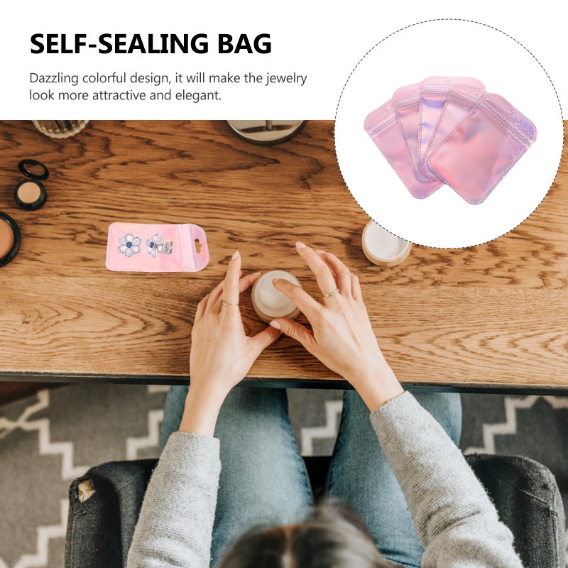 200 pcs Self-sealing Bag Small Jewelry Bag Colorful Earring Bag Jewelry Packing Bag - Image 2