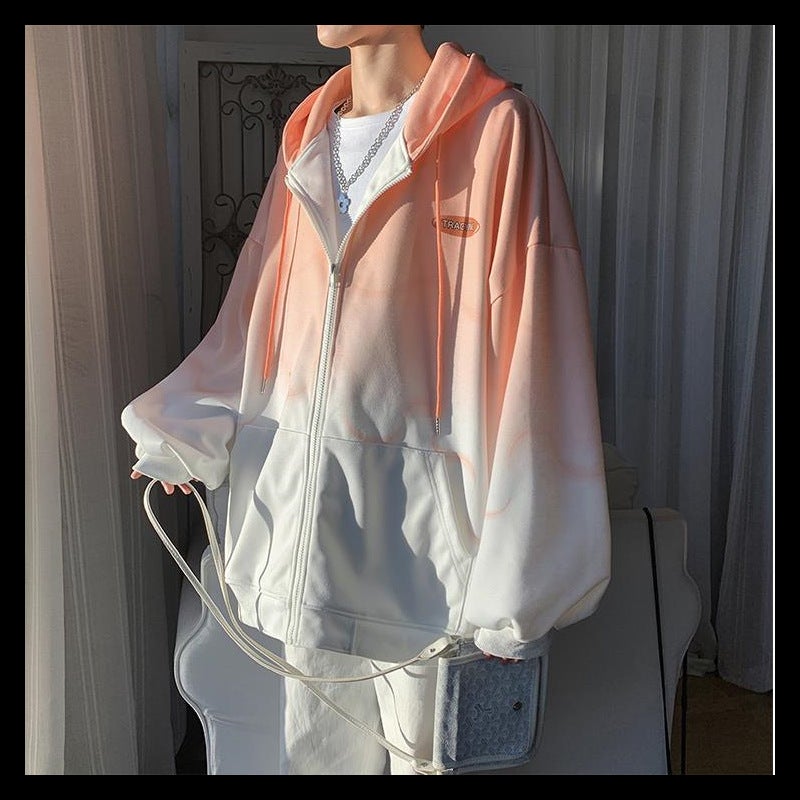 Gradient Hooded Jacket Plus Size WinterGradient Pink Gradient Pink