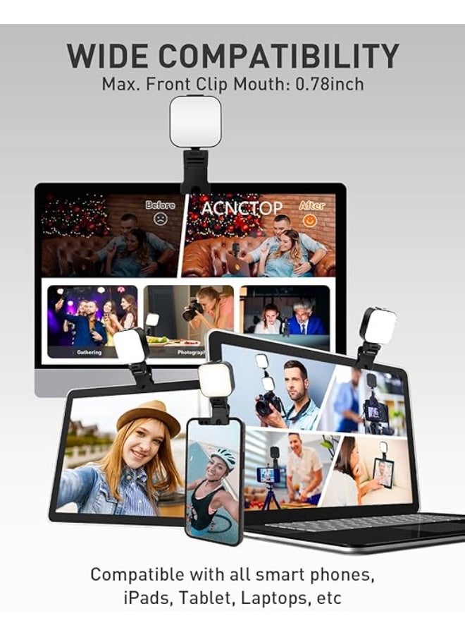 Clip-on Selfie Light (64 LED) - USB Rechargeable Portable Video Light with 5 Modes - Easy-to-Use for Phone, Laptop, & Live Streaming - Image 3