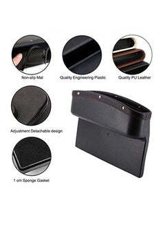 AIWANTO 2pcs Pu Leather Car Seat Pockets Car Console Side Organizer Storage Seat Gap Fillers  - Image 4