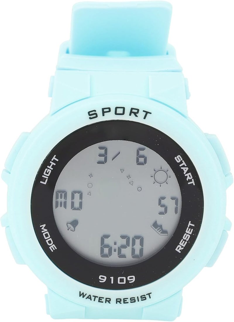 ZJchao Kids Watch Water Watch Swim Watch for Boys Girls with Luminous Alarm 12/24H Day Display WR50M Shockproof Rubber Strap (Light Blue) - Image 1